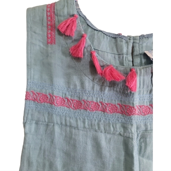 Mer St. Barth Cotton Embroidered Tassel Dress Small Natural Breathable - Picture 3 of 6